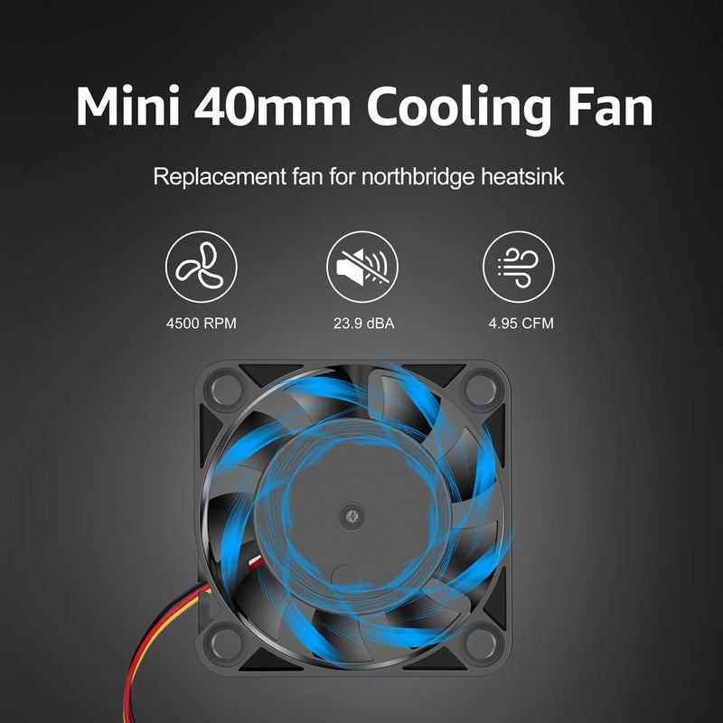 GDSTIME 40mm Fan 3 Pin, 12V 40x40x10mm Mini Computer PC Case DC Brushless Cooling Fan Replacement for CPU Cooler, Northbridge Heatsink, 3D Printers (2 Pack) - Image 2